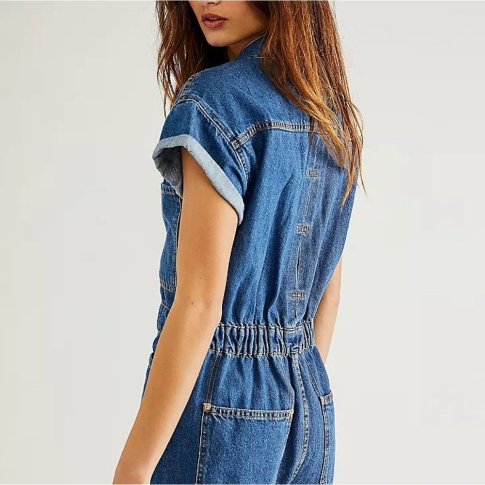 Free People We The Free Work Hard Play Harder Romper - Picture 3 of 6